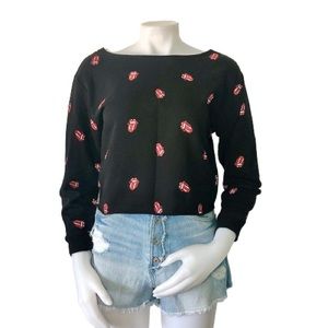 NWOT Rolling Stones Cropped Sweatshirt